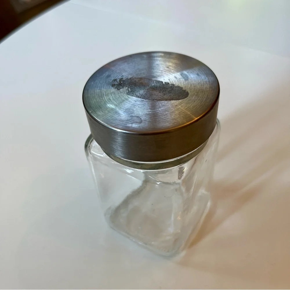 Glass Spice Jar with Silver Lid and Wooden Spoon - Picture 6 of 6